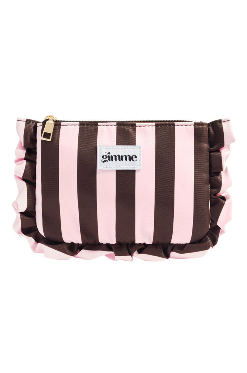 Neceser Clutch de Rayas Marron