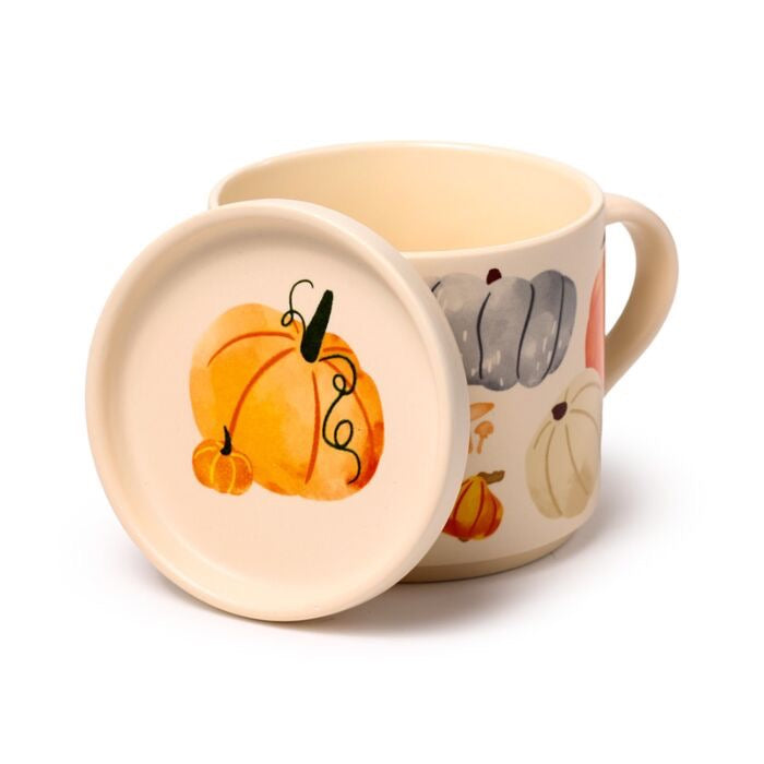 Taza de Porcelana y Posavasos Otoño