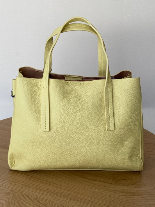 Bolso Tote Polipiel Amarillo Mantequilla