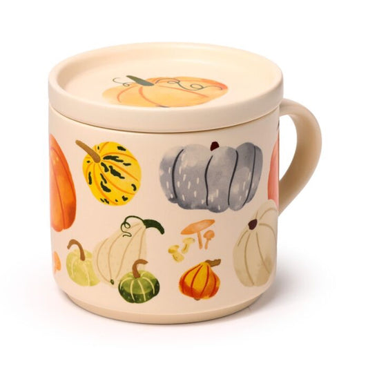 Taza de Porcelana y Posavasos Otoño
